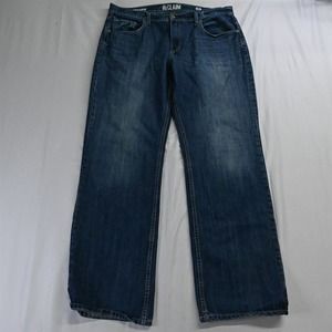 Reclaim 38 x 36 Loose Straight Dark Wash Bold Stitch Denim Jeans‎